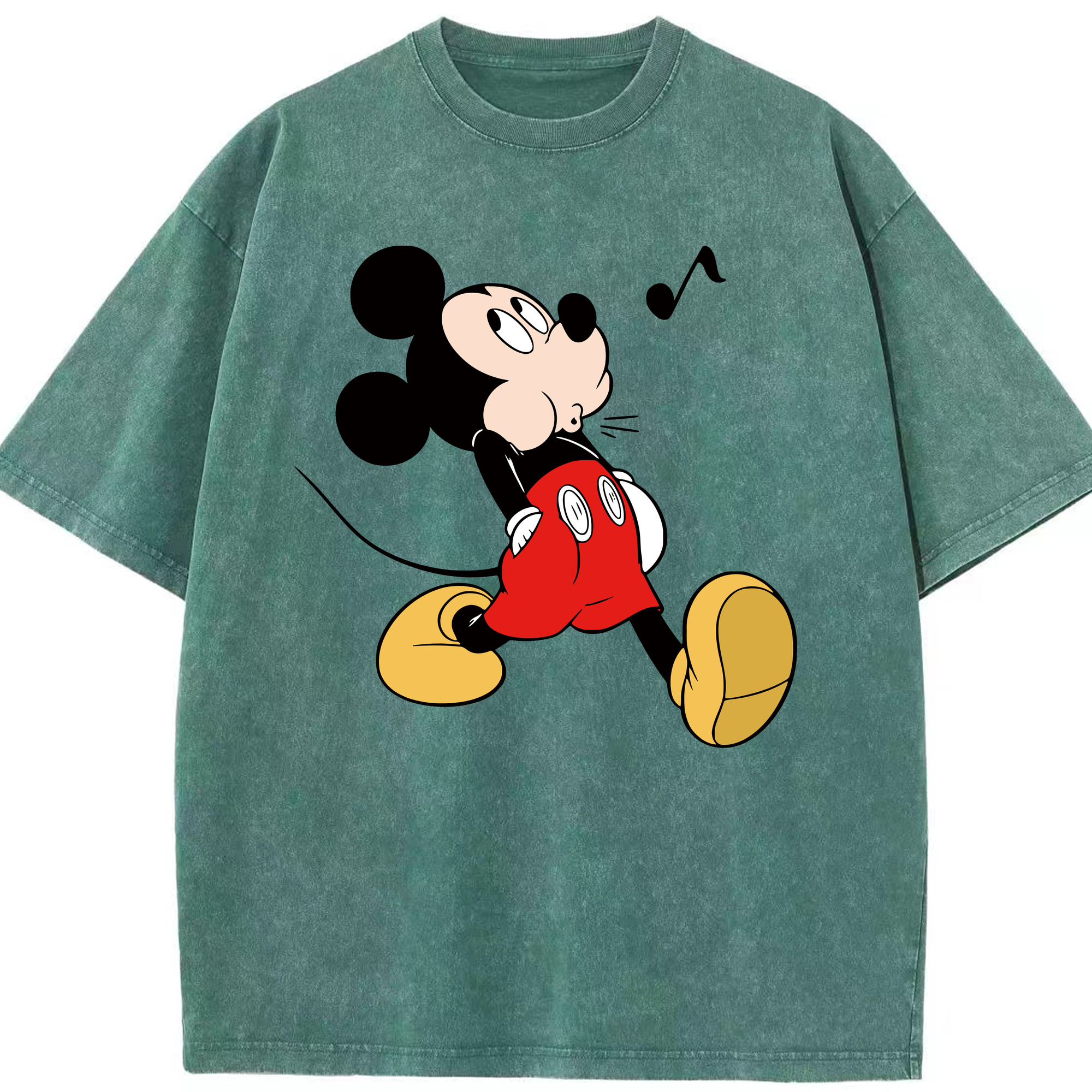 （画像用） ミッキーマウス Mickey Mouse 綿100% ヴィンテージ風 半袖Tシャツ（フロントプリント）